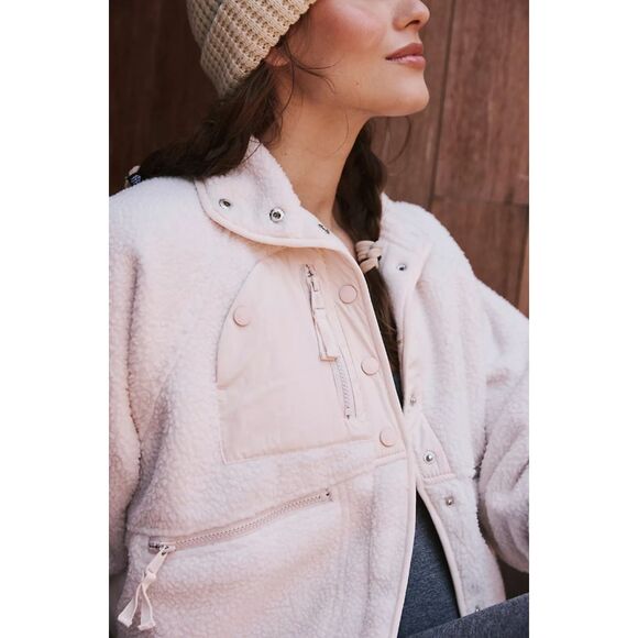 FP Movement x Hatch Hit the Slopes Fleece Jacket Sz M Canvas Neutral Maternity - Picture 4 of 15